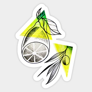 olive  lemon Sticker